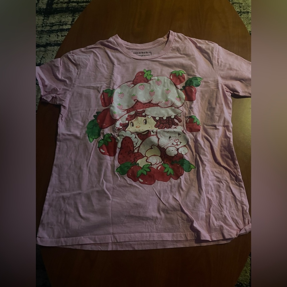 Pink Strawberry Character Short Sleeve Tee